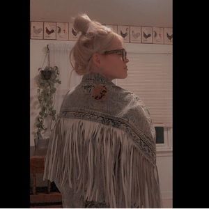 Vintage fringe jean jacket